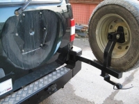 Задний силовой бампер РИФ под фаркоп с калиткой для запасного колеса УАЗ Патриот без лифта кузова